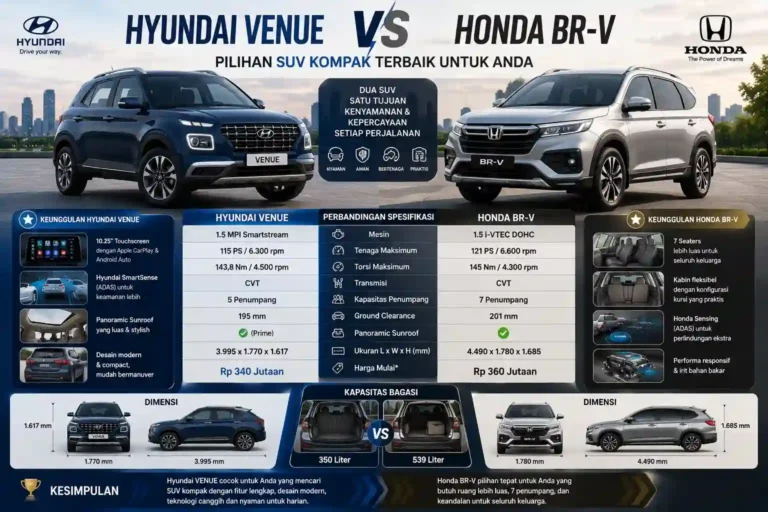 Read more about the article Hyundai Venue vs Honda BR-V: Perbandingan Lengkap