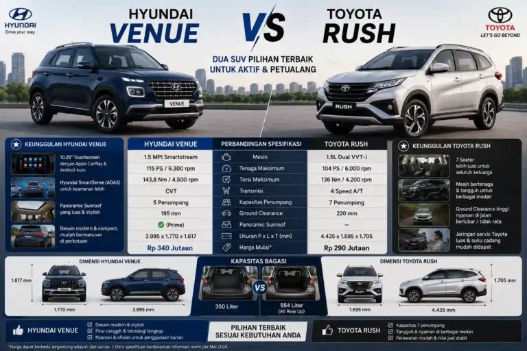 Hyundai Venue vs Toyota Rush: Mana Lebih Worth It untuk Anda?