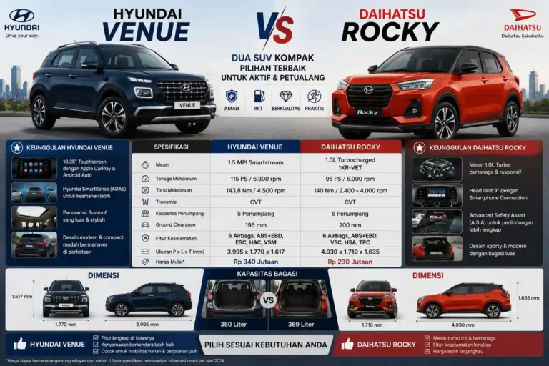 Read more about the article Hyundai Venue vs Daihatsu Rocky: Comparison & Pilihan Terbaik