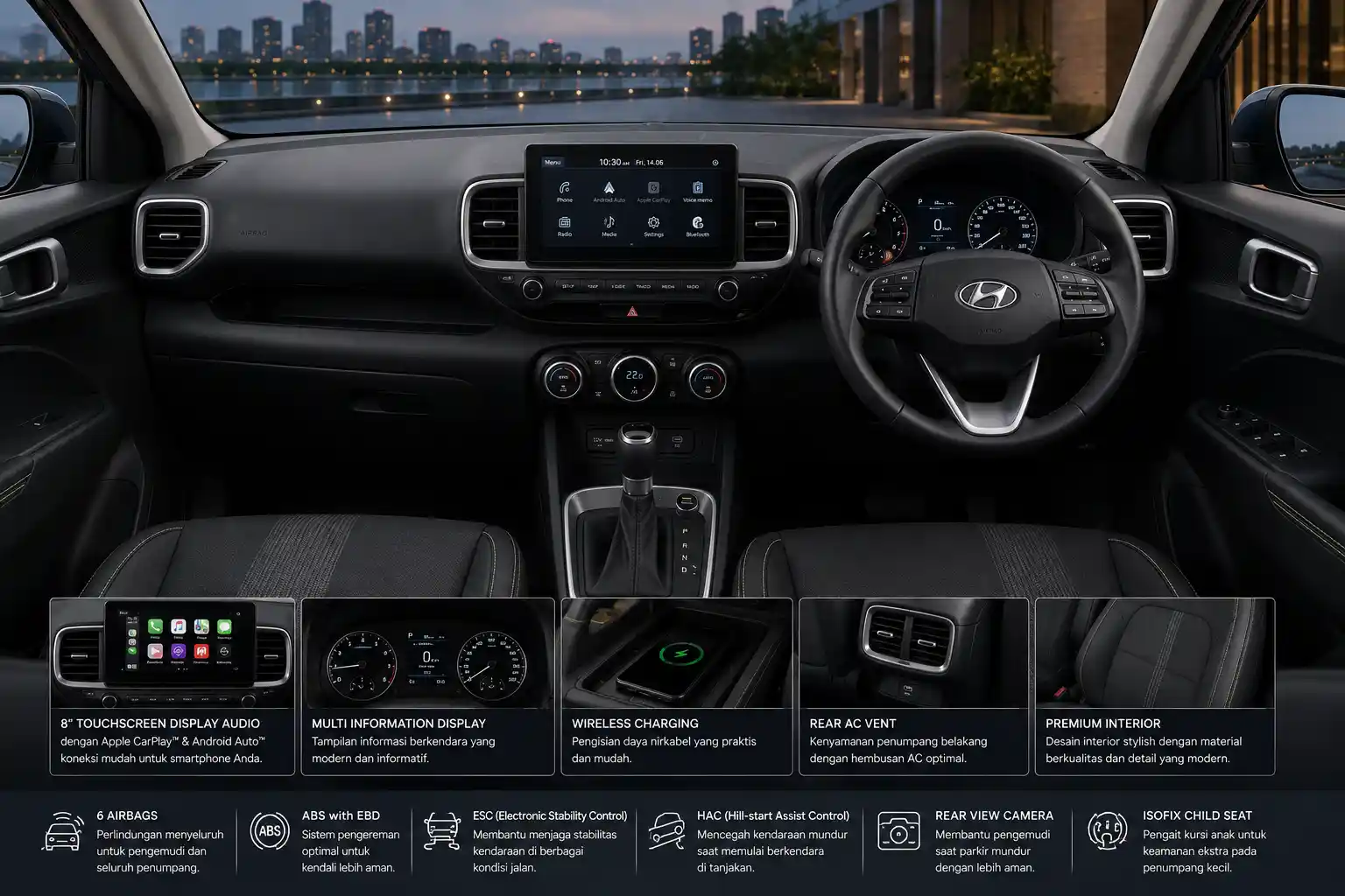 Interior Hyundai Venue - Kabin Lega 5 Penumpang dengan Fitur Modern